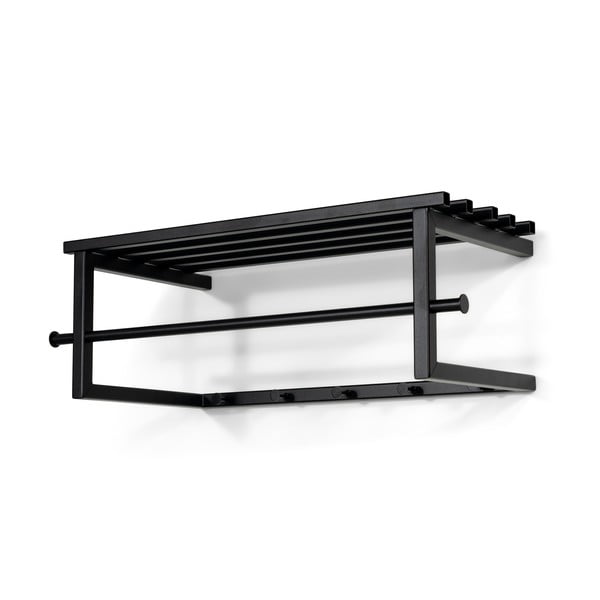 Crna metalna zidna vješalica s policom 76 cm Marco – Spinder Design