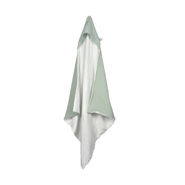 Zeleni dječji ručnik s kapuljačom od muslina 75x75 cm – Bébé Douceur-image-2