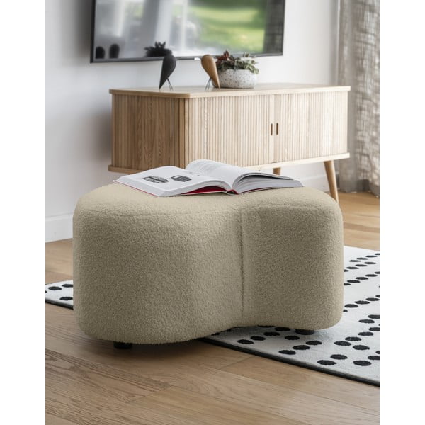 Bež tabure od bouclé tkanine Miuf – Miuform-image-1