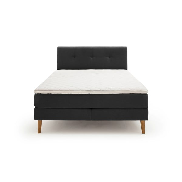 Antracitno sivi boxspring krevet 160x200 cm Stockholm – Meise Möbel-image-3