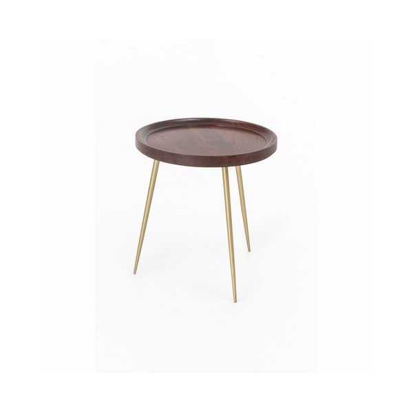 Pomoćni stolić od bagremovog drveta WOOX LIVING Nora, ⌀ 46 cm-image-1