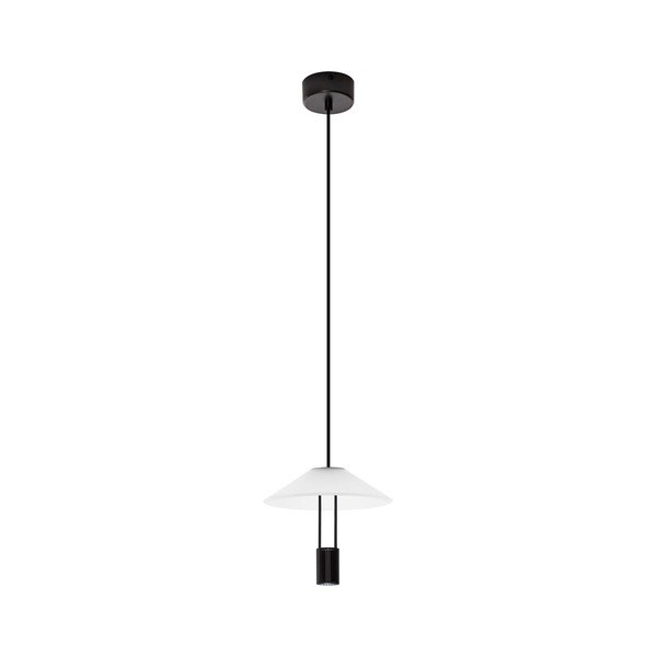 Mat crna LED viseća svjetiljka aluminijska sa sjenilom od akrilnog stakla ø 22 cm Anafi – Nova Luce