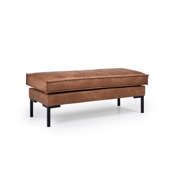 Smeđa klupa od imitacije kože Scandic Rate-image-2