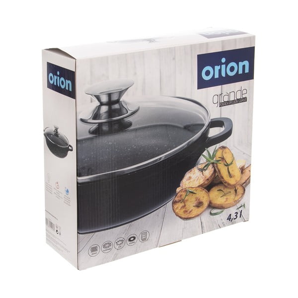 Lonac s neprijanjajućom površinom Pfluon Granit sa staklenim poklopcem Orion Grande, ⌀ 28 cm-image-3