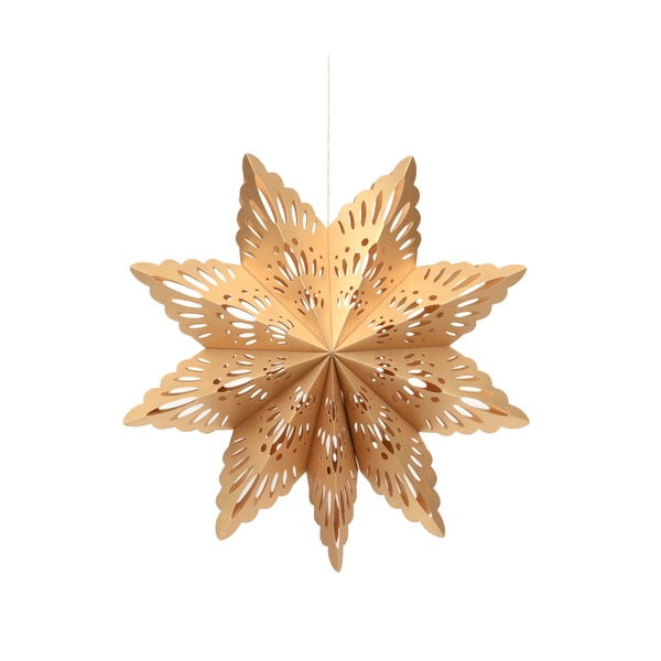 Papirnata božićna dekoracija u obliku pahuljice u zlatnoj boji Only Natural, dužina 45 cm