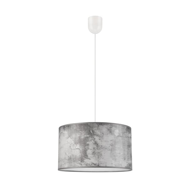 Siva viseća svjetiljka s tekstilnim sjenilom ø 35 cm Print – LAMKUR