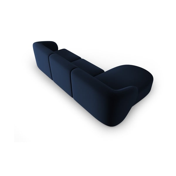 Plava baršunasti kutna garnitura (s lijevim kutom/s ležaljkom) Paolo – Milo Casa-image-3