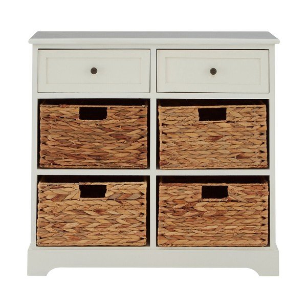Komoda od masivne paulovnije boje slonovače 76x70x33 cm Vermont – Premier Housewares-image-3
