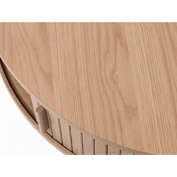 Okrugao stolić za kavu u dekoru hrasta u svijetloj prirodnoj boji ø 85 cm Meta – Unique Furniture-image-4