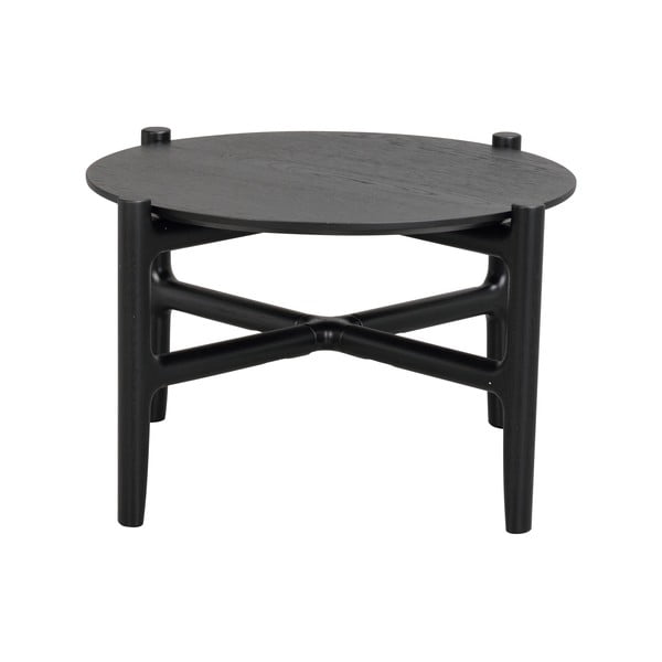 Crni pomoćni stolić od hrastovine Rowico Holton, ø 55 cm