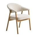 Krem blagovaonske stolice u setu s naslonima za ruke 2 kom od punog hrasta Elk – Unique Furniture