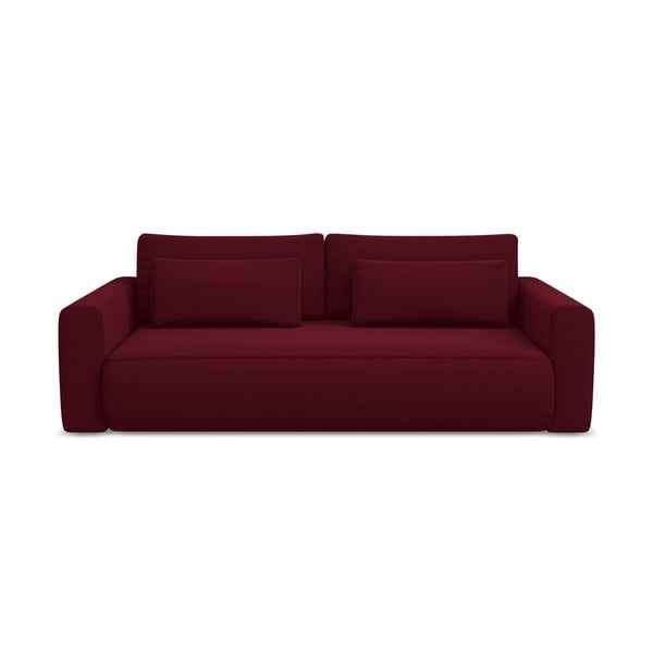 Bordo baršunasti sklopiva/s prostorom za odlaganje sofa 238 cm Kapua – Makamii