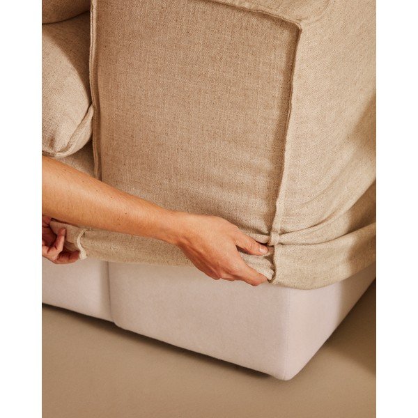 Bež lanena sofa 280 cm Anarela – Kave Home-image-4