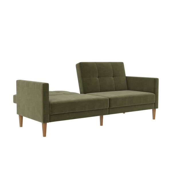 Zelena baršunasti sklopiva sofa 207 cm Lilly – Støraa-image-1