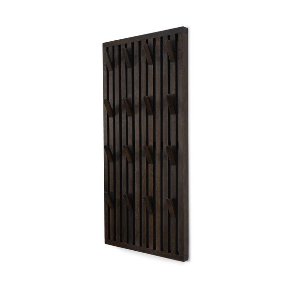 Tamno smeđa ploča za vješanje garderobe od punog hrasta 46x100x8 cm Parco – Spinder Design-image-2