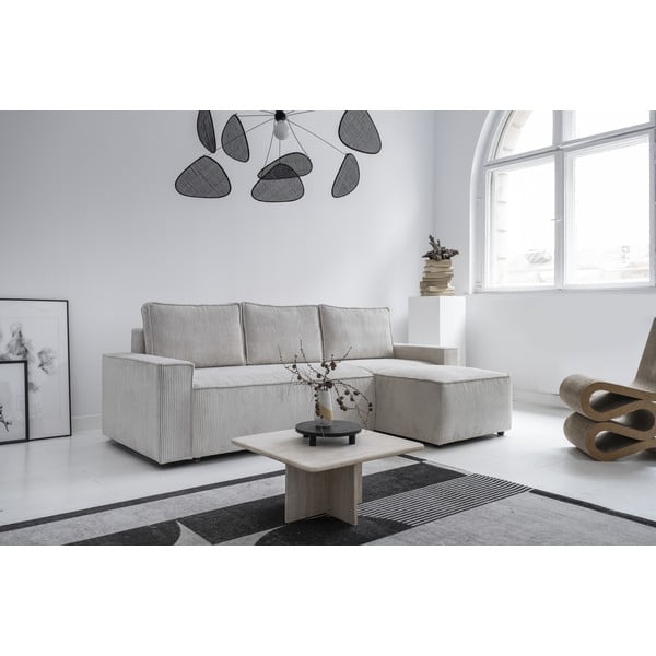 Bijela sklopiva kutna garnitura od samta (promjenjiva) Brave Dave – Miuform-image-3