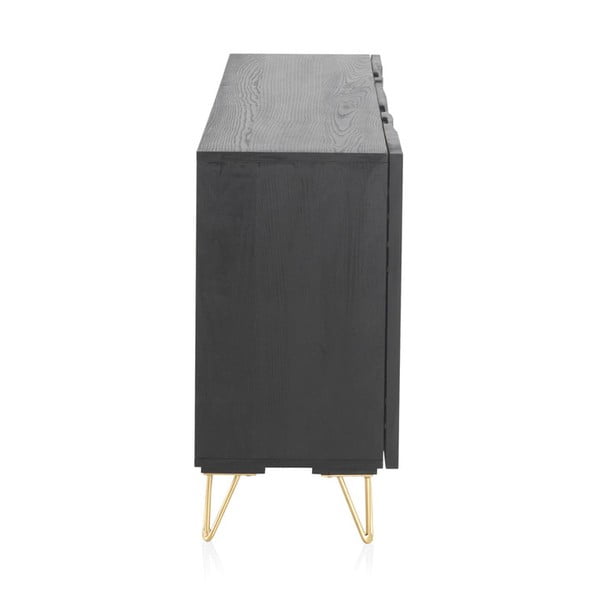 Crna niska komoda od drveta manga 160x75 cm Mango - Geese-image-3