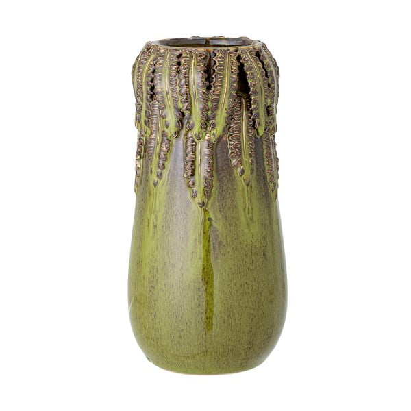 Zelena staklena vaza Bloomingville Eloi, visina 21 cm