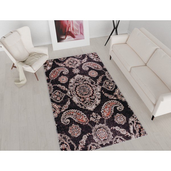 Crni perivi tepih 180x120 cm - Vitaus-image-1