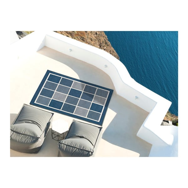 Plavi vanjski tepih Universal Nicol Squares, 80 x 150 cm-image-2