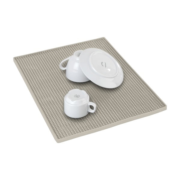 Bež gumena podloga za ocjeđivanje posuđa 40x30 cm Maxi – Wenko