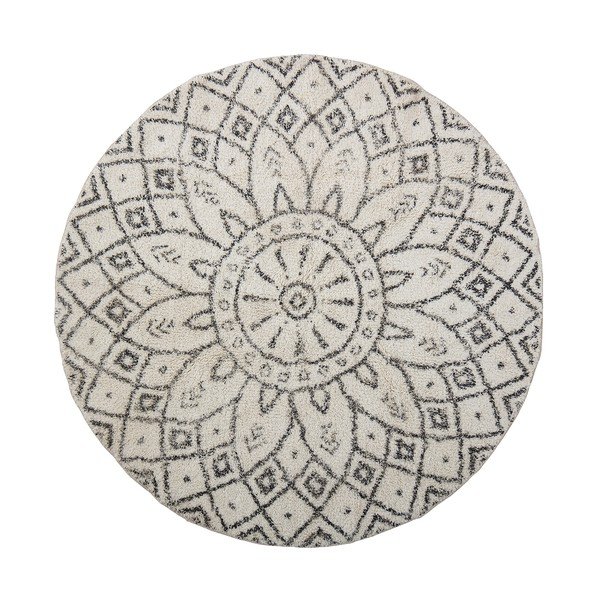 Crno-bijeli pamučan okrugao tepih ø 120 cm Acton – Bloomingville