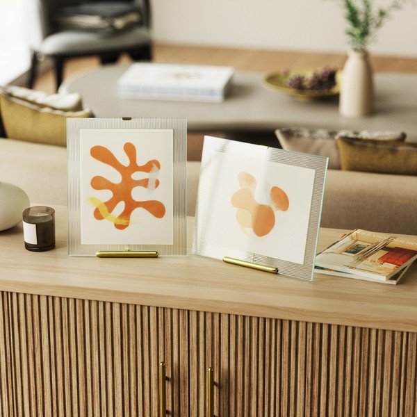 Stakleni stojeći okvir u zlatnoj boji 26x30,5 cm Flute – Umbra-image-1