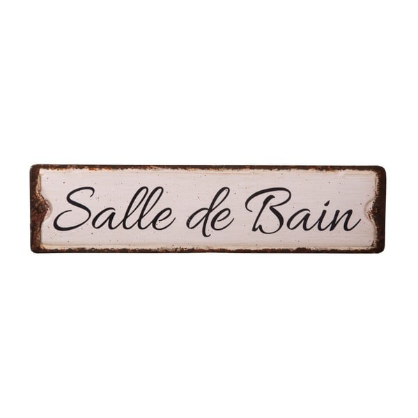 Metalni ukrasni znak 40x10 cm Salle De Bain – Antic Line