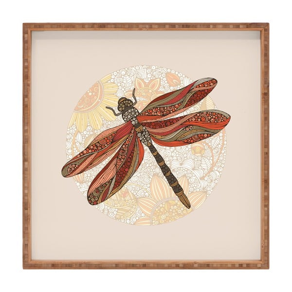 Drveni ukrasni pladanj Dragonfly, 40 x 40 cm