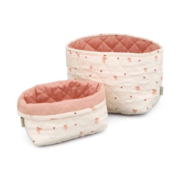 Ružičaste/krem tekstilne dječje kutije za pohranu u setu 2 kom ø 24x17 cm Bows – Cam Cam Copenhagen