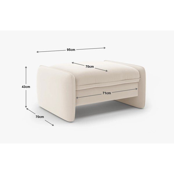 Plavi baršunast tabure Georgia – Micadoni -image-3