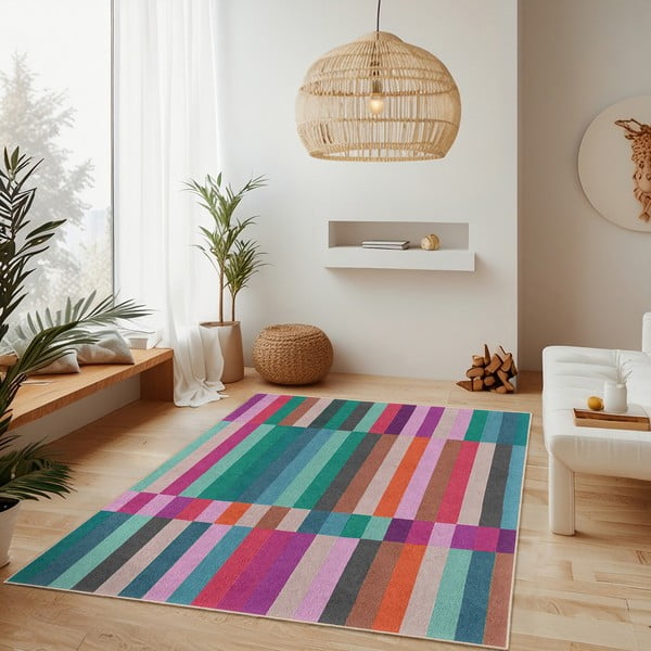 Tirkizni periv tepih 160x230 cm Acid Rain – Mila Home-image-2