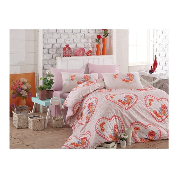Pamučna posteljina s plahtama za krevet za jednu osobu Cissmo Lusmo, 160 x 220 cm