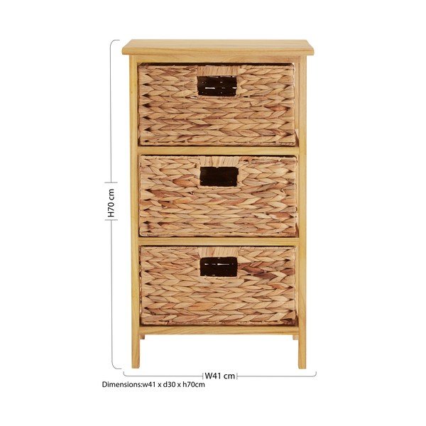 Visoka komoda od masivne paulovnije u prirodnoj boji 41x70 cm – Premier Housewares-image-2