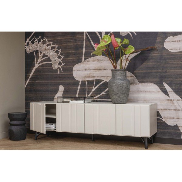 Krem TV komoda od masivnog bora 181x56 cm Miller – WOOOD-image-4