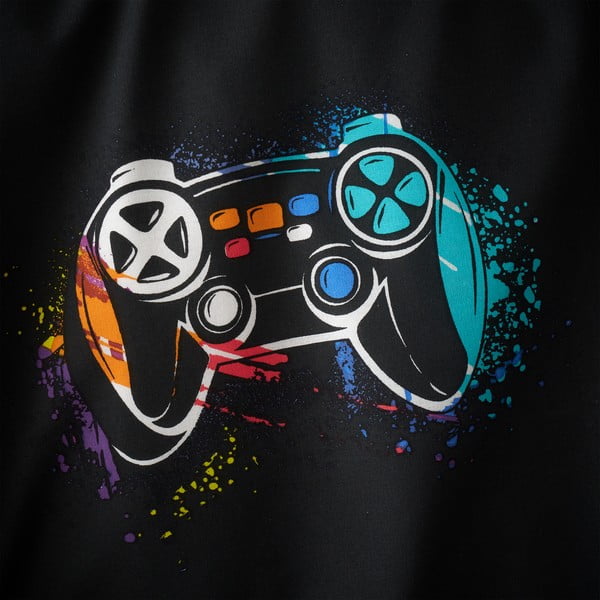 Crna dječja plahta s gumom za krevet za jednu osobu 90x190 cm Game Over – Catherine Lansfield-image-2