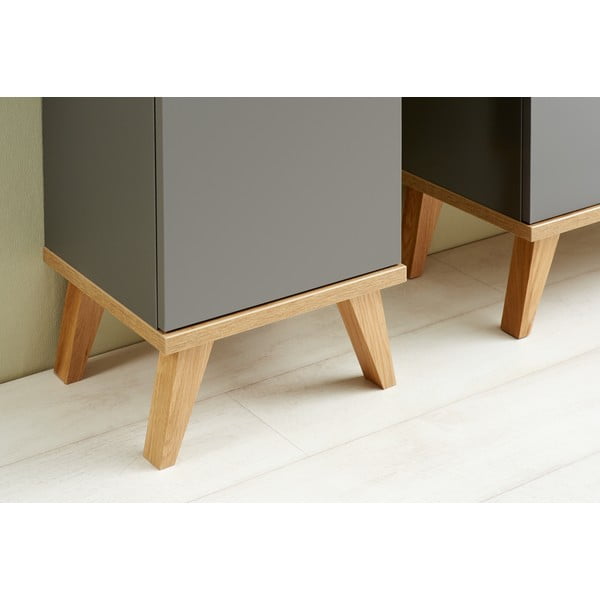 Sivi nizak kupaonski ormarić u dekoru hrasta 35,5x89,5 cm Quickset 924 – Pelipal-image-4