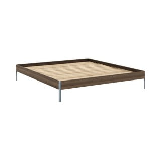 Smeđi bračni krevet od masivnog bora s podnicom 180x200 cm Core – Karup Design