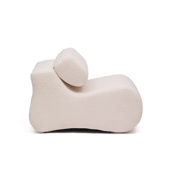 Fotelja od bouclé tkanine boje slonovače Club – Kave Home-image-4