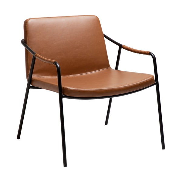 Smeđa fotelja od imitacije kože Boto – DAN-FORM Denmark