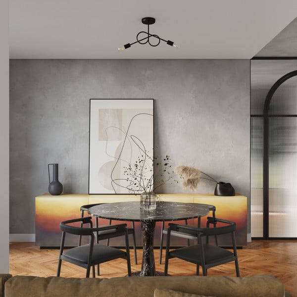 Crna stropna svjetiljka 18x57 cm Opulent – Sollux-image-3