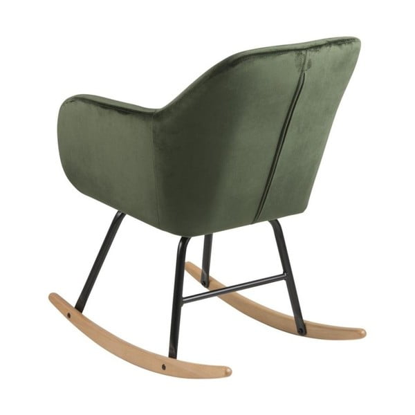 Zelena baršunasta stolica za ljuljanje Actona Emilia-image-1