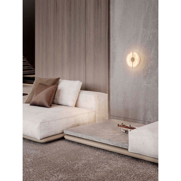Krem/mjedena LED zidna lampa u kamenom dekoru Aider – Nova Luce-image-1