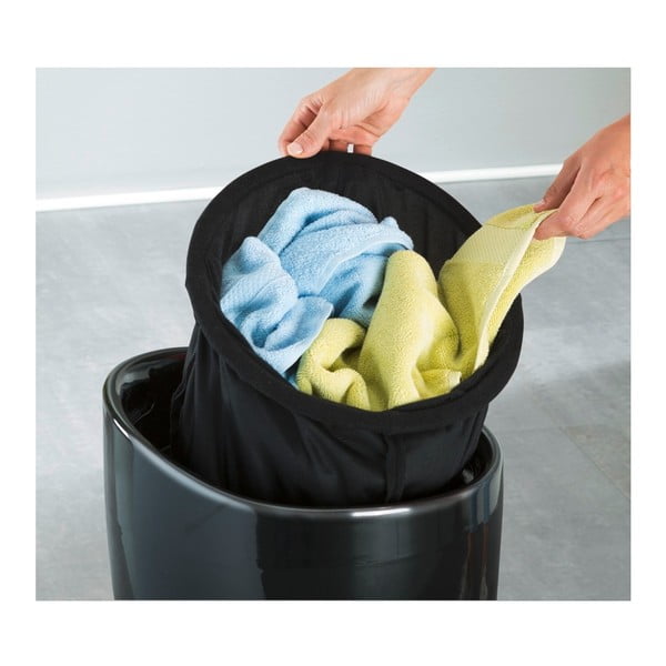 Crna košarica za rublje i stolica u jednom Wenko Candy, 20 l-image-3