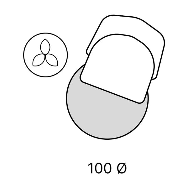 Crno-bijeli perivi okrugli tepih ø 100 cm – Vitaus-image-3