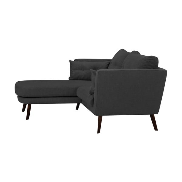 Tamno sivi trosjed Mazzini Sofas Elena, s ležaljkom na lijevom uglu-image-2
