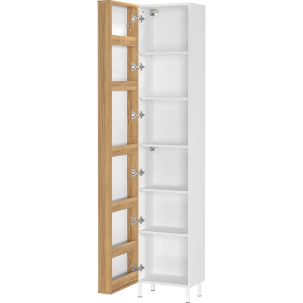 Bijeli visok/uski kupaonski ormarić 39x195 cm Topeka – Germania-image-3