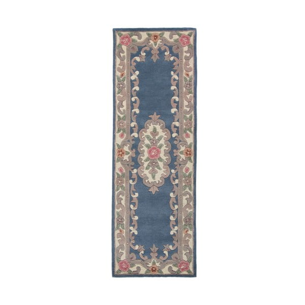 Plavi vuneni tepih Flair Rugs Aubusson, 67 x 210 cm