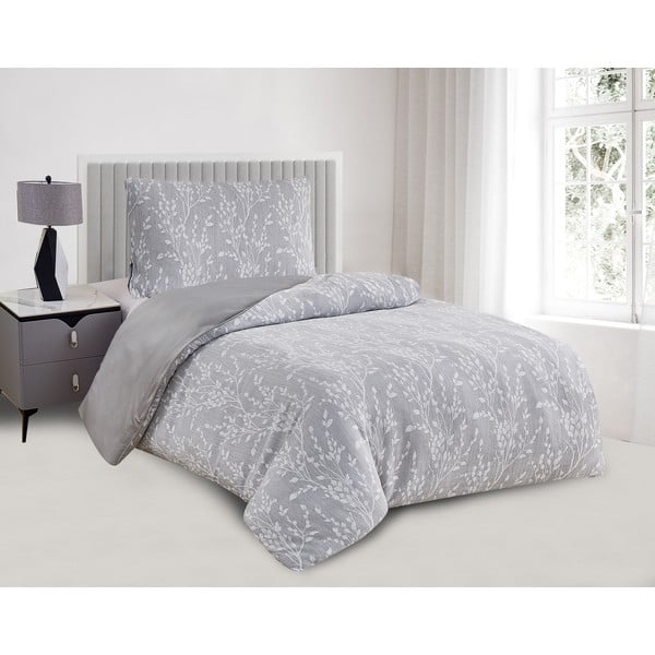 Siva posteljina za krevet za jednu osobu od jacquarda 140x200 cm Boston – My House-image-1