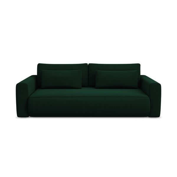 Zelena baršunasti sklopiva/s prostorom za odlaganje sofa 238 cm Kapua – Makamii